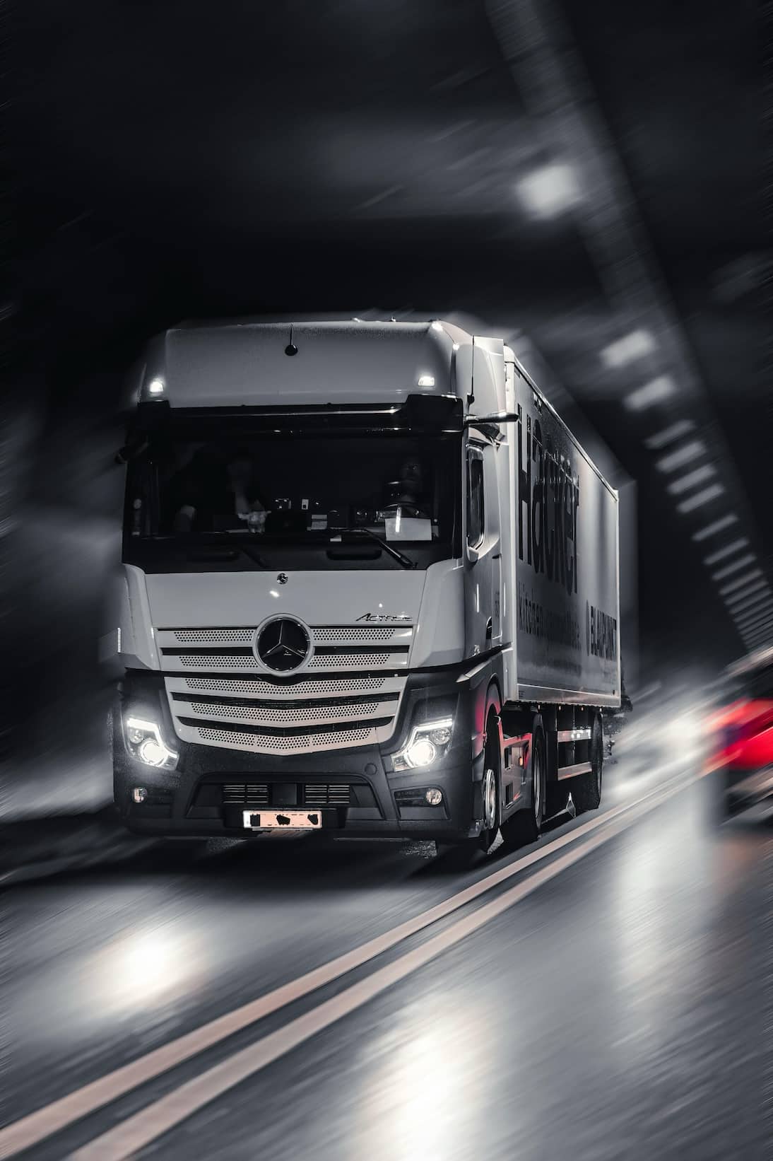 Truck in tunnel